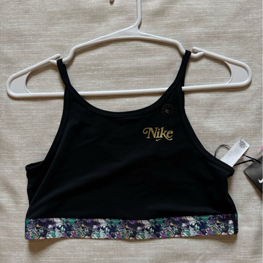 NWT Nike Dry Black and Multicolor Sports Bra Size XL