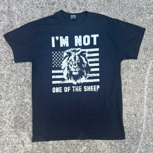 Clean I’m Not One of the Sheep Heavy Cotton Black Graphic T-Shirt M