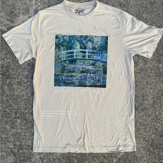 Clean Claude Monet Embroidered Graphic T-Shirt Size XL