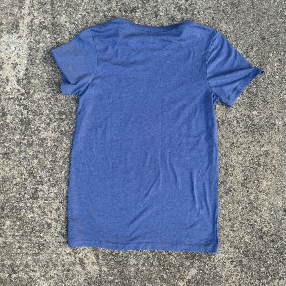 Clean Home of the Brave Blue Graphic T-Shirt with Eagle and Stars Size S