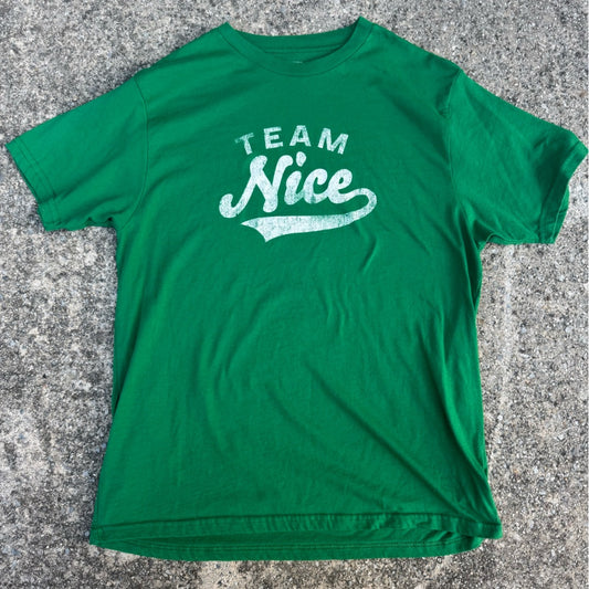 Clean Team Nice Green Graphic T-Shirt Size M