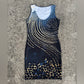 Clean Elegant 1 of 1 Logan Designer Black and Gold Women's Dress Size S