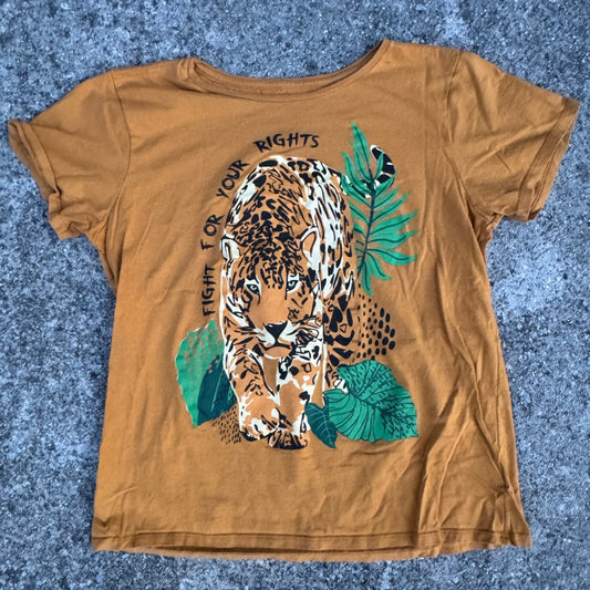 Clean YSC Women’s Fight For Your Rights Graphic Tee with Leopard Print Size XL