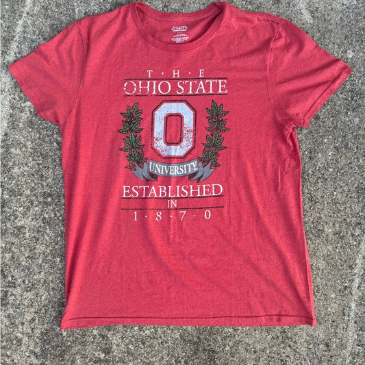 Clean Vintage Classic Ohio State University Red T-Shirt Size L