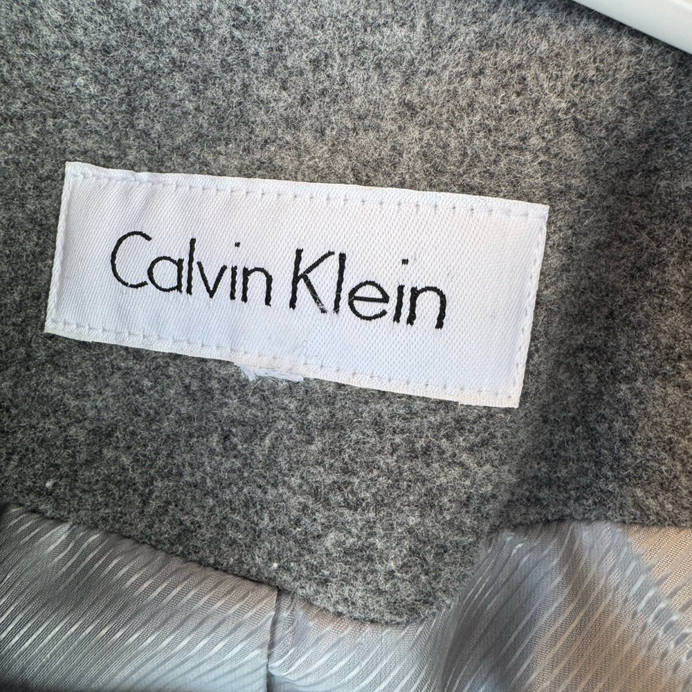Clean Calvin Klein Charcoal Double-Breasted Pea Coat Size S or M - P21/L30