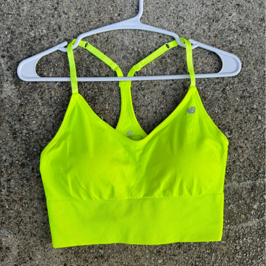 Clean New Balance Neon Yellow Sports Bra