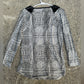 Clean Calvin Klein Jeans Black and White Patterned Blouse Size M