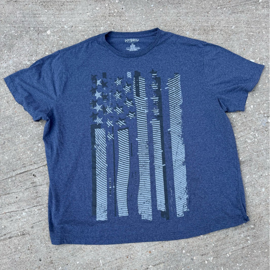 Clean Hybrid Apparel Navy US Flag Graphic Tee Size 2XL