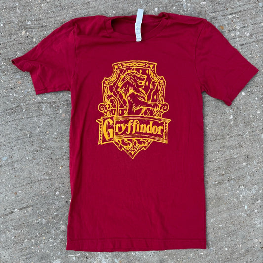 Clean Bella Canvas Harry Potter Gryffindor Maroon Tee with Yellow Graphic