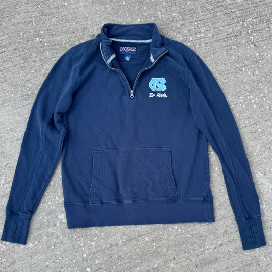Clean Rare Classic Jansport Navy Blue UNC Tar Heels Quarter-Zip Pullover Size XL