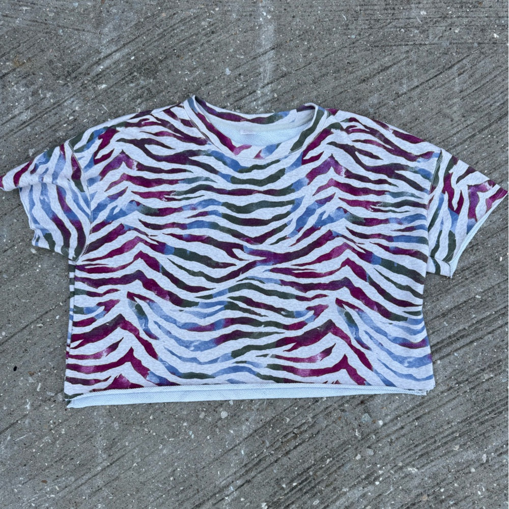 Clean Cool Secret Treasures Multicolor Tiger Print Knit Top Size XL