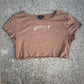 Clean Brown Crop Top with Nashville Embroidery