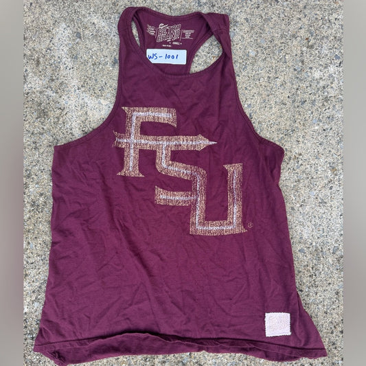 Clean Cute Women’s Maroon Tank Top with Florida State Seminoles FSU Logo Size S