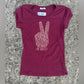Clean Ambiance Apparel Peace Sign San Francisco Burgundy T Shirt Size S