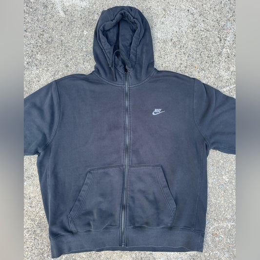 Clean Classic Nike Black Full-Zip Hoodie Size XXL