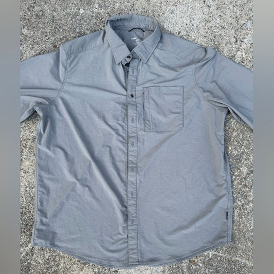 Clean Swiss Tech Steel Gray Men's Button Down Shirt Size 2XL
