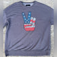 Clean Junk Food Clothing Gray Peace Sign Sweatshirt Size XL