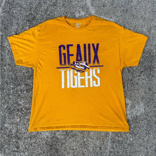 Slightly Stained But Still Nice LSU Tigers Champion Yellow Geaux Tigers Tee